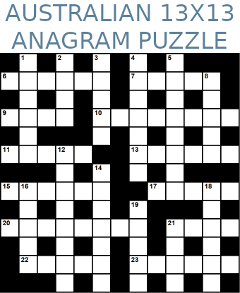 Australian 13x13 anagram crossword puzzle no.306