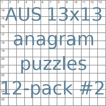Australian 13x13 anagram crossword puzzles 12-pack no.2