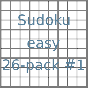 Sudoku 9x9 easy puzzles 26-pack no.1