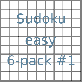 Sudoku 9x9 easy puzzles 6-pack no.1
