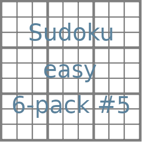 Sudoku 9x9 easy puzzles 6-pack no.5
