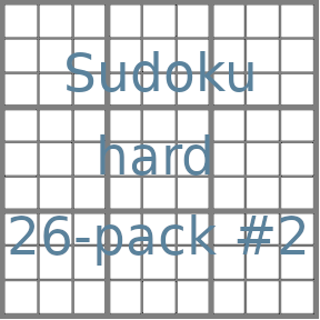 Sudoku 9x9 hard puzzles 26-pack no.2