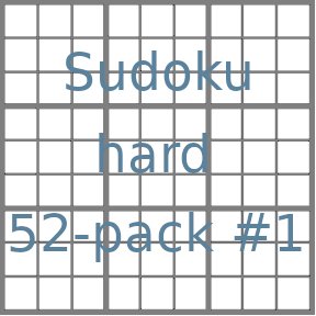 Sudoku 9x9 hard puzzles 52-pack no.1