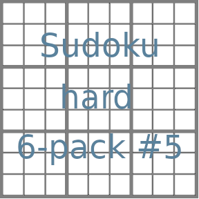 Sudoku 9x9 hard puzzles 6-pack no.5