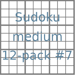 Sudoku 9x9 medium puzzles 12-pack no.7