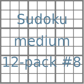 Sudoku 9x9 medium puzzles 12-pack no.8