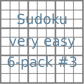 Sudoku 9x9 very easy puzzles 6-pack no.3
