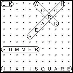 British 11x11 Wordsearch puzzle no.312 - Summer