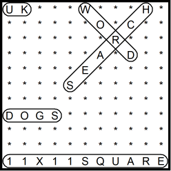 British 11x11 Wordsearch puzzle no.315 - dogs