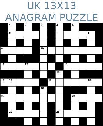 British 13x13 anagram crossword puzzle no.301