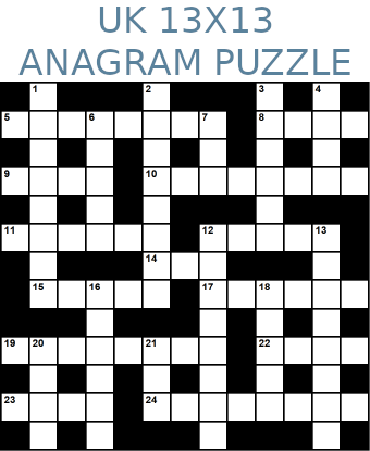 British 13x13 anagram crossword puzzle no.306