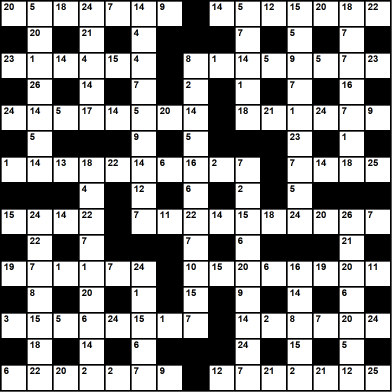 British 15x15 codeword puzzle no.309