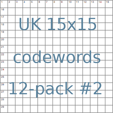 British 15x15 codeword puzzles 12-pack no.2