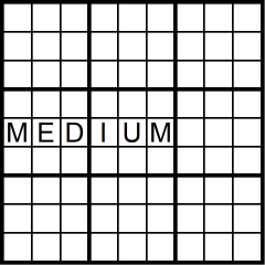 Sudoku 9x9 medium puzzle no.309