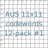 Australian 11x11 codeword puzzles 12-pack no.1