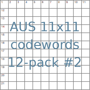 Australian 11x11 codeword puzzles 12-pack no.2