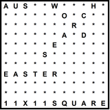Australian 11x11 Wordsearch puzzle no.302 - Easter