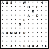 Australian 11x11 Wordsearch puzzle no.303 - Summer