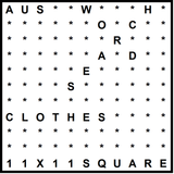 Australian 11x11 Wordsearch puzzle no.305 - clothes