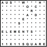 Australian 11x11 Wordsearch puzzle no.306 - elements