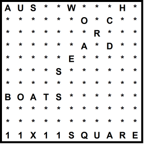 Australian 11x11 Wordsearch puzzle no.312 - boats