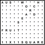 Australian 11x11 Wordsearch puzzle no.316 - fruit