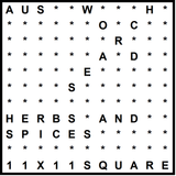 Australian 11x11 Wordsearch puzzle no.317 - herbs and spices