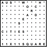 Australian 11x11 Wordsearch puzzle no.318 - cities