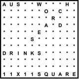 Australian 11x11 Wordsearch puzzle no.319 - drinks