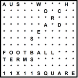 Australian 11x11 Wordsearch puzzle no.323 - football terms