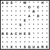 Australian 11x11 Wordsearch puzzle no.325 - beaches