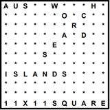 Australian 11x11 Wordsearch puzzle no.326 - islands