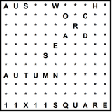Australian 11x11 Wordsearch puzzle no.327 - Autumn