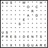 Australian 11x11 Wordsearch puzzle no.328 - US Presidents