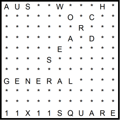 Australian 11x11 Wordsearch puzzle no.330 - general