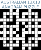 Australian 13x13 anagram crossword puzzle no.301