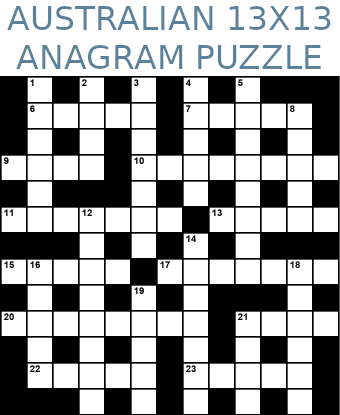 Australian 13x13 anagram crossword puzzle no.302