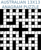 Australian 13x13 anagram crossword puzzle no.305