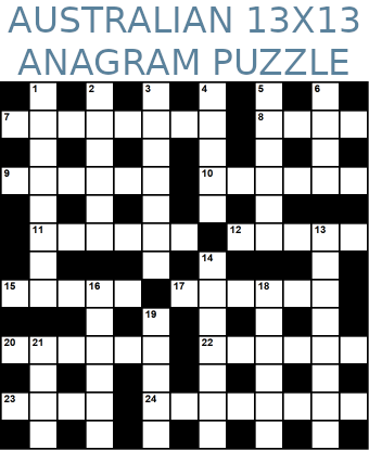 Australian 13x13 anagram crossword puzzle no.308