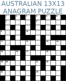 Australian 13x13 anagram crossword puzzle no.311
