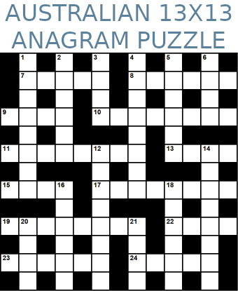 Australian 13x13 anagram crossword puzzle no.311