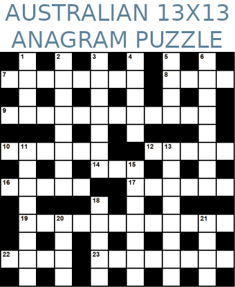 Australian 13x13 anagram crossword puzzle no.314