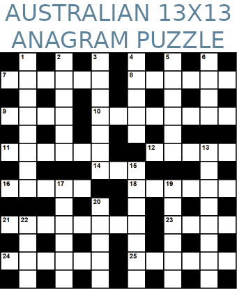 Australian 13x13 anagram crossword puzzle no.318