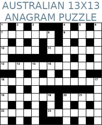 Australian 13x13 anagram crossword puzzle no.319