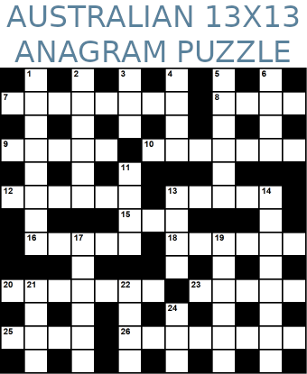 Australian 13x13 anagram crossword puzzle no.320