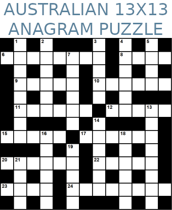 Australian 13x13 anagram crossword puzzle no.321