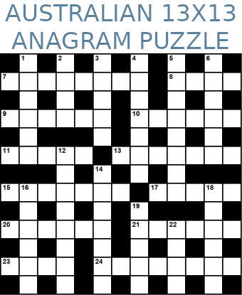 Australian 13x13 anagram crossword puzzle no.324
