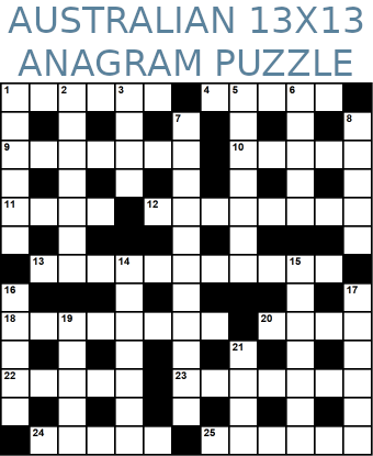 Australian 13x13 anagram crossword puzzle no.326