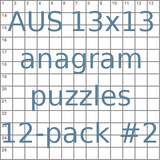 Australian 13x13 anagram crossword puzzles 12-pack no.2