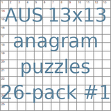 Australian 13x13 anagram crossword puzzles 26-pack no.1